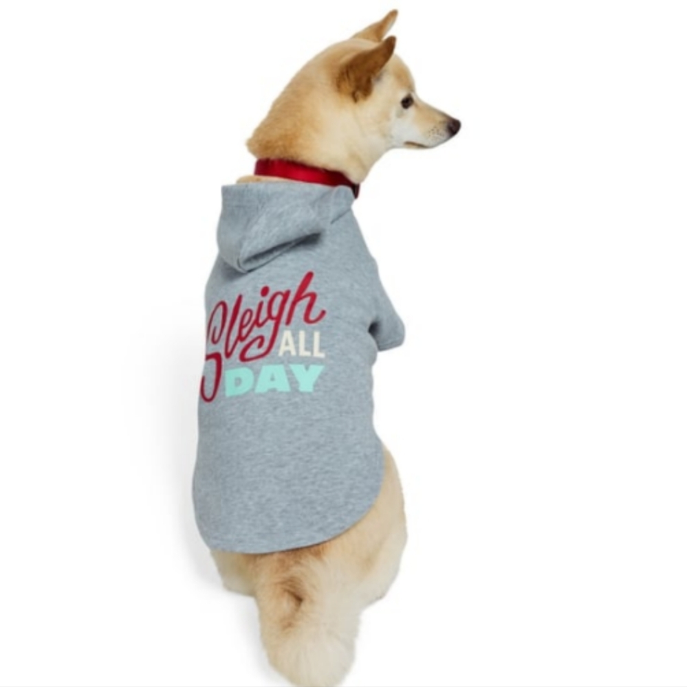 Merry Makings by Petco Sleigh All Day Gray Dog Hoodie Size XL NWT